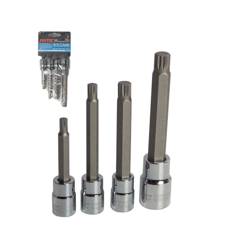 Set de 4 capete tubular-bit FIXTEC Triple Square 3/8″ si 1/2″ - 1 | YEO