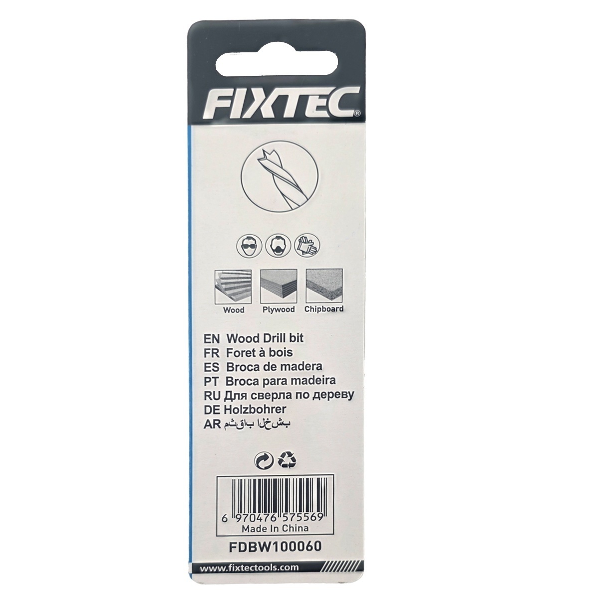 Burghiu elicoidal pentru lemn FIXTEC 6 mm x 93 mm - 1 | YEO
