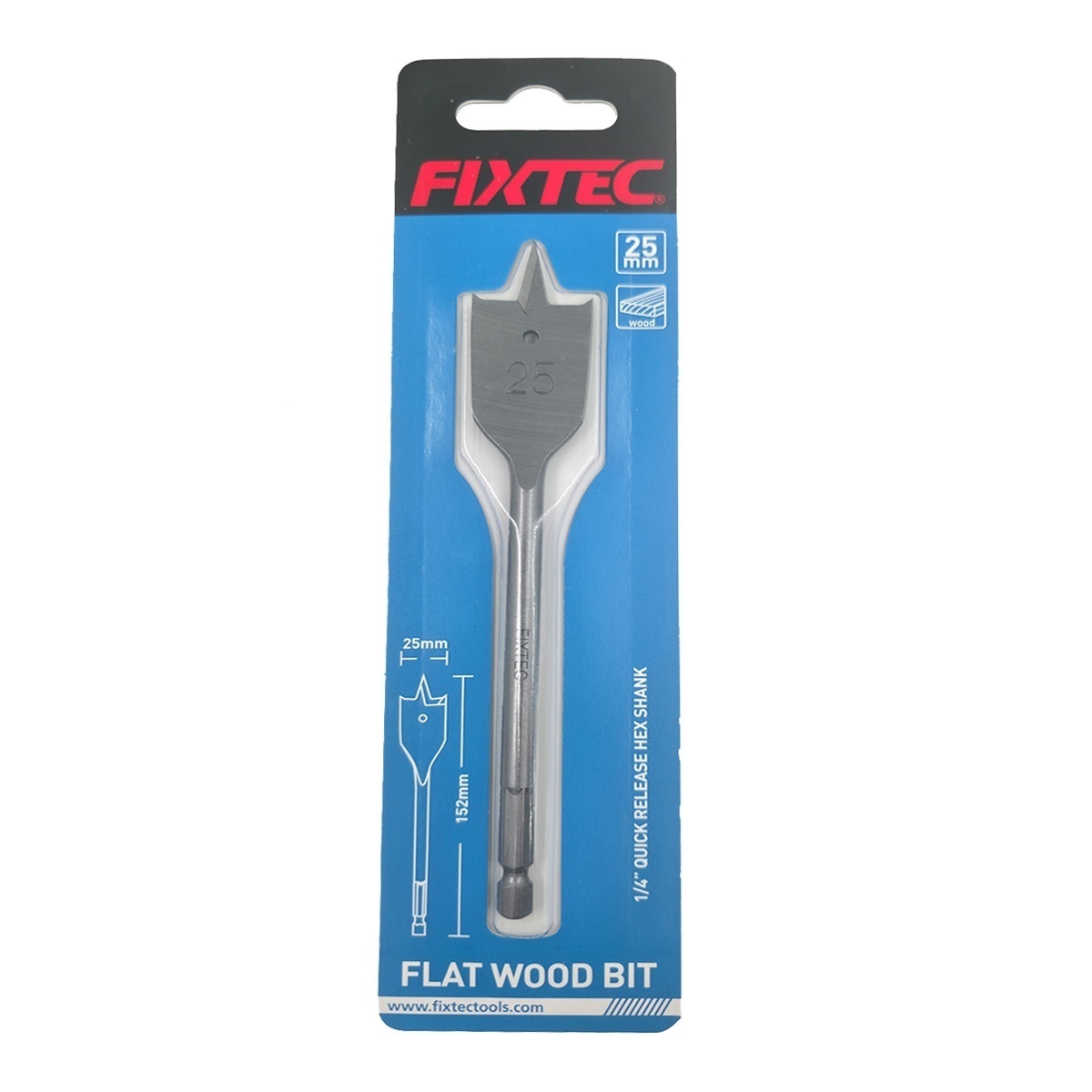 Burghiu paletar pentru lemn FIXTEC 25 mm x 152 mm