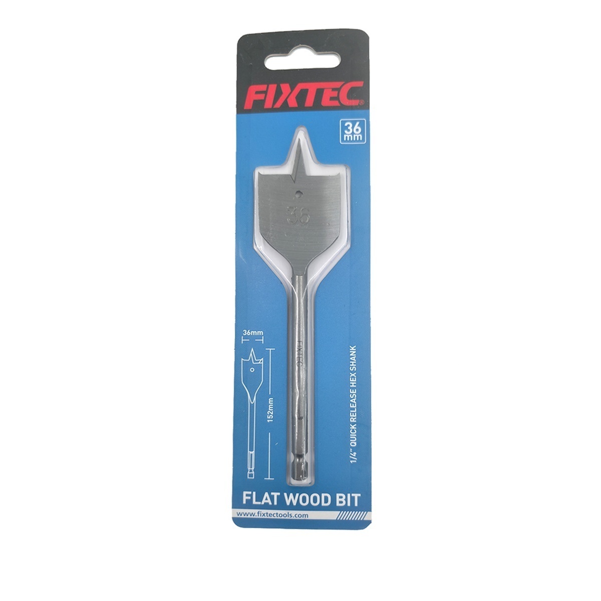 Burghiu plat pentru lemn 36 mm x 152 mm profesional marca FIXTEC