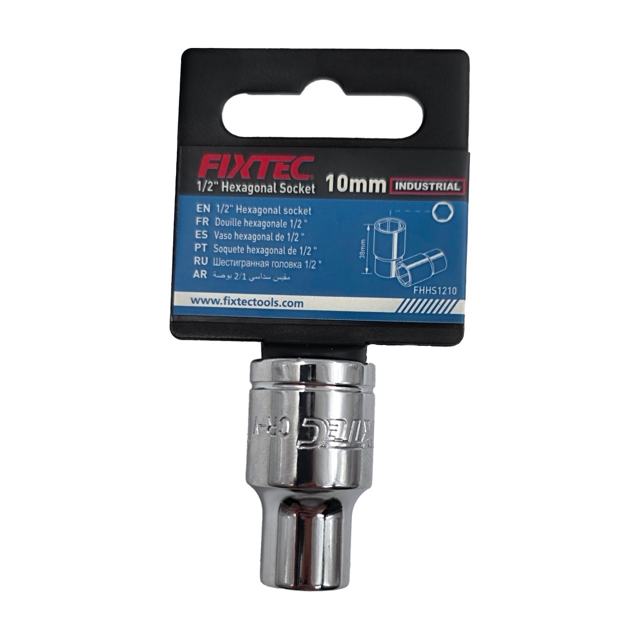Cap Tubular Fixtec Hexagonal 1/2" 10 mm x 38 mm