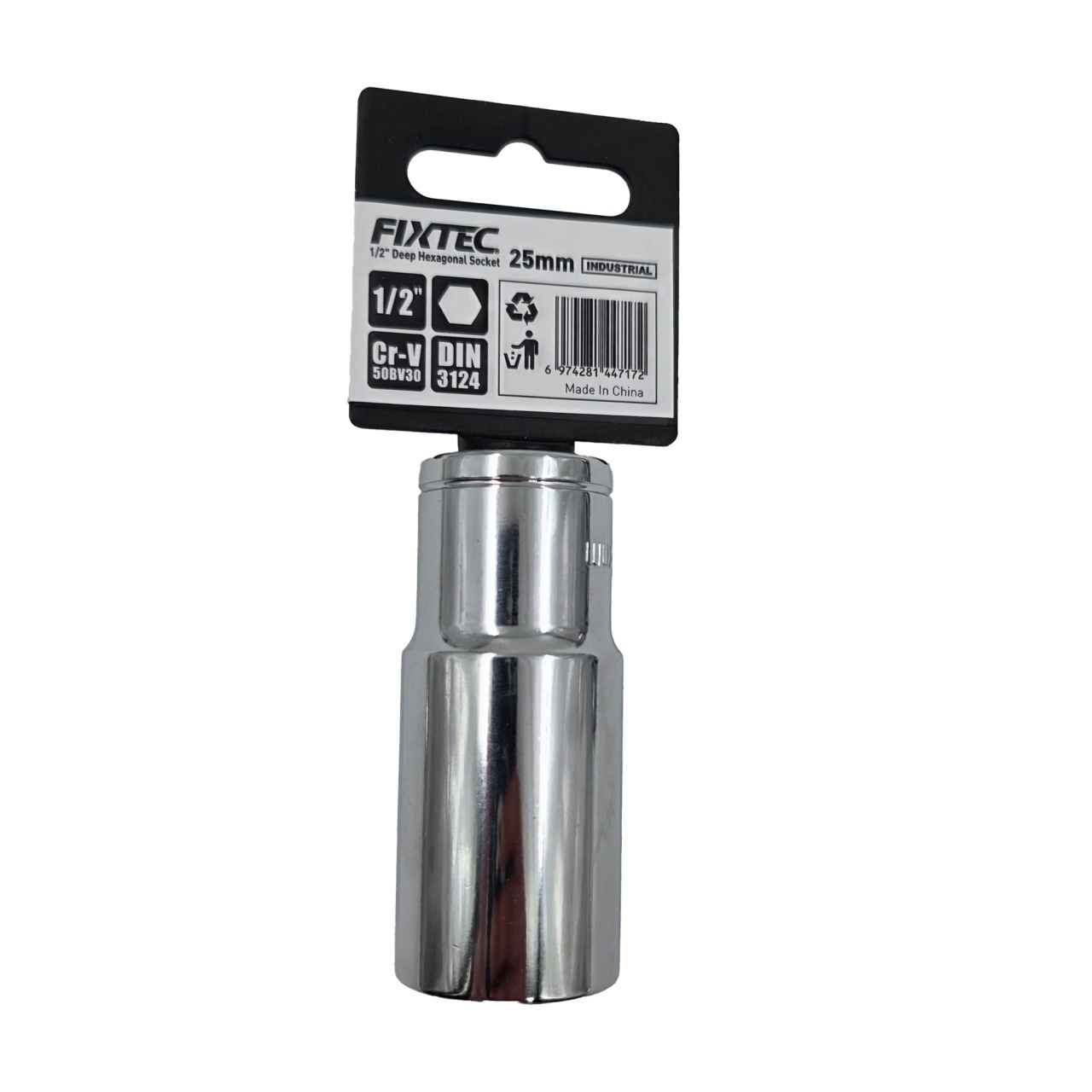 Cap tubular impact 25 mm, FIXTEC, patrat 1/2 - 1 | YEO