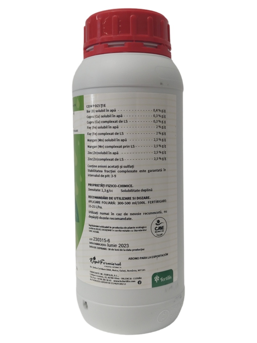 Complex Microelemente Lichid - Absorbție Rapidă - NACAR 1L - 3 | YEO