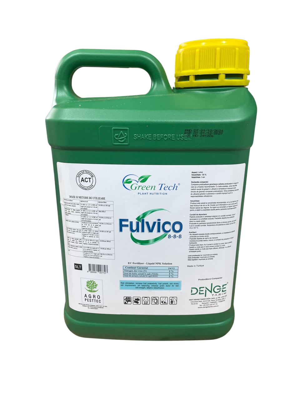 Fulvico 8-8-8 Fertilizant Lichid NPK, Green Tech - 2 | YEO