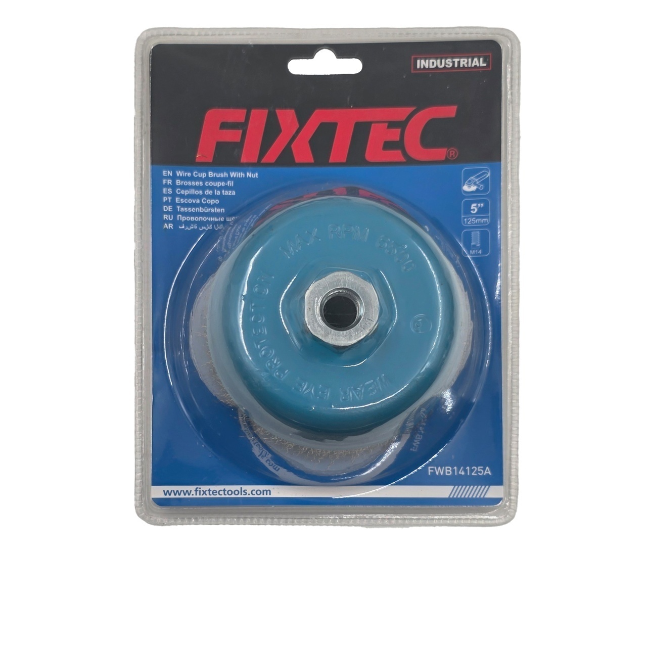 Perie rotativa 125 mm FIXTEC cu sarma impletita si filet M14