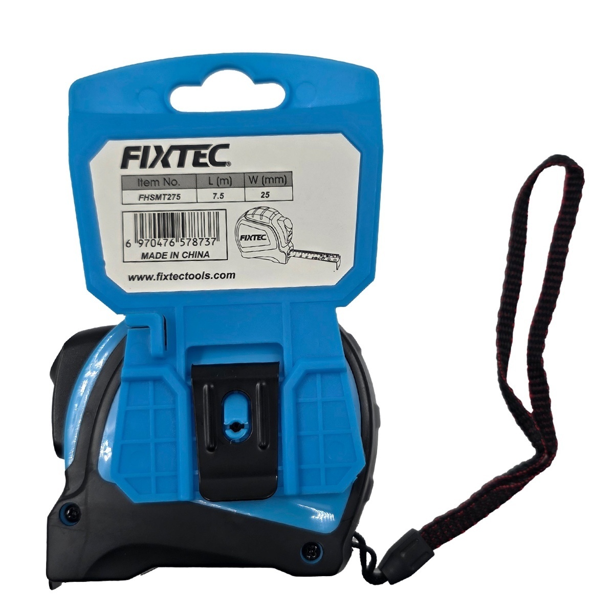 Ruleta cu banda metalica FIXTEC 7.5 m × 25 mm cu blocare automata (FHSMT275) - 1 | YEO