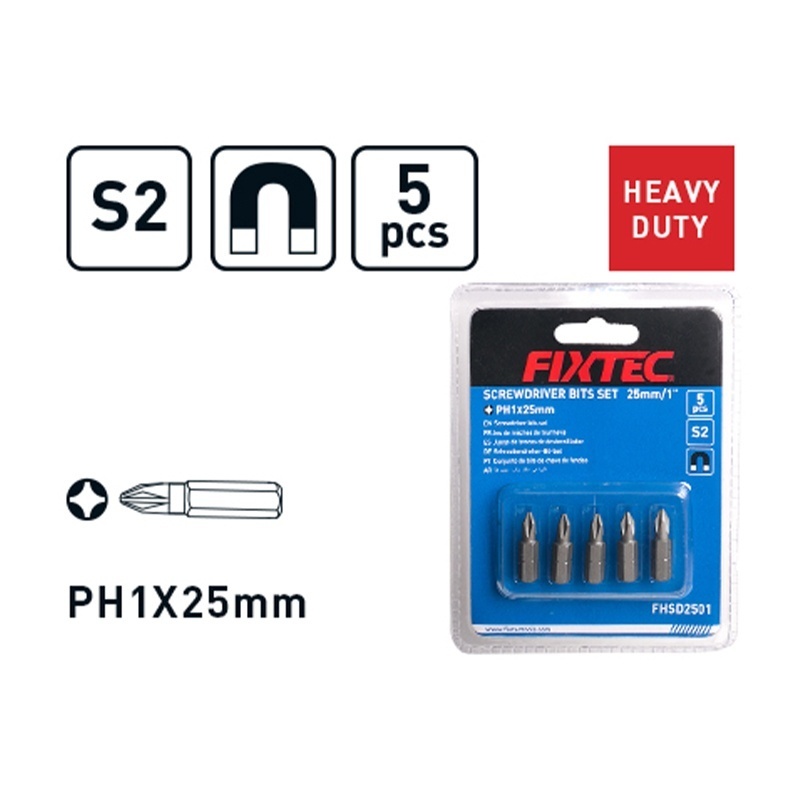 Set 5 biti surubelnita FIXTEC PH1, 25mm - 3 | YEO