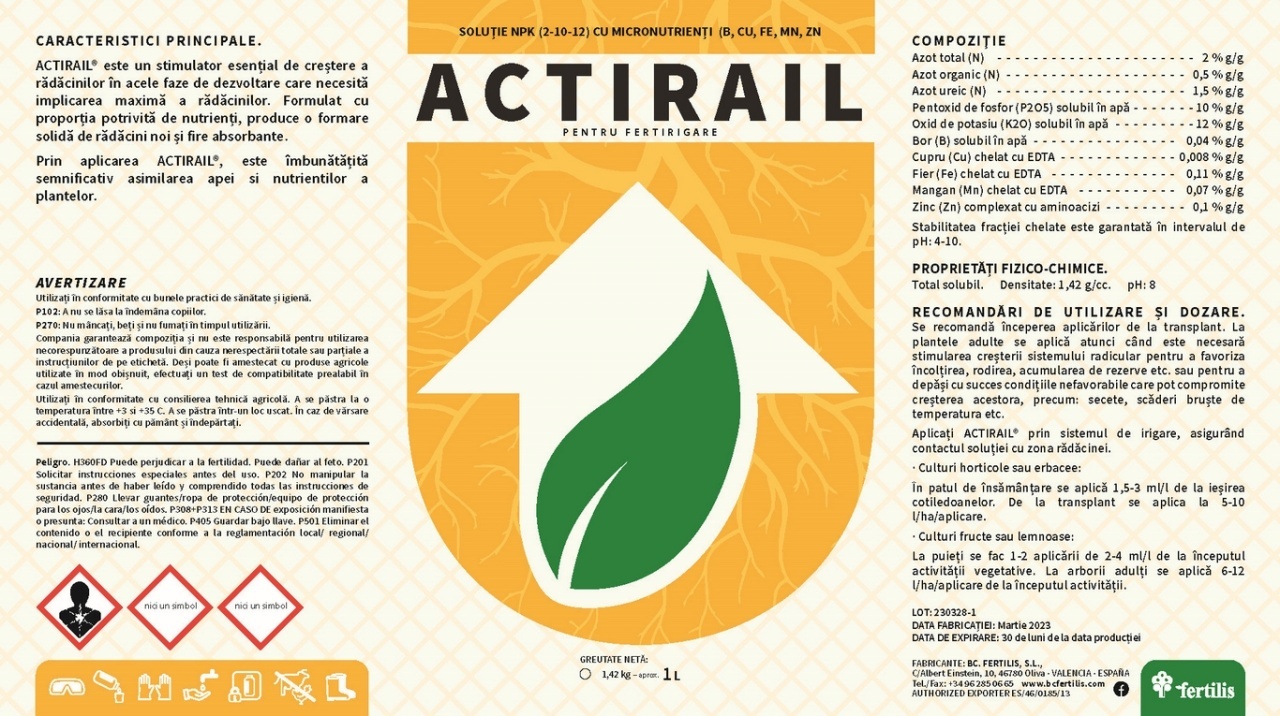 Stimulator De Creștere Etapa Înrădăcinare - ACTIRAIL 5L - 2 | YEO