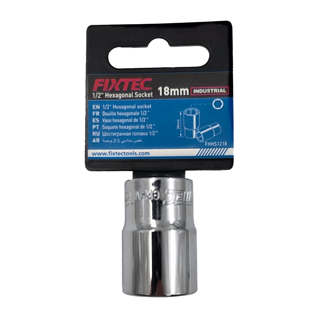 Cap tubular de impact 18 mm, FIXTEC, mandrina 1/2