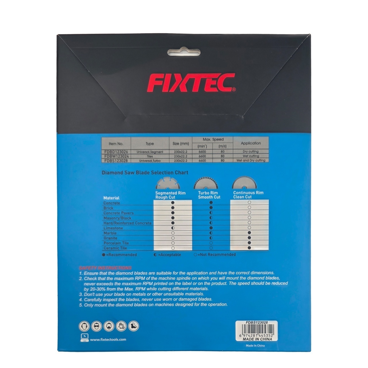 Disc diamantat pentru taiere FIXTEC 230x22.2 mm, segment 7 mm - 1 | YEO