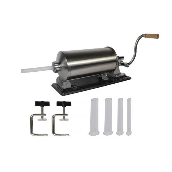 Dispozitiv pentru umplut carnati Elefant KY-2010PA, 5.5 kg, metal/inox, Orizontal/Rabatabil, cu 4 palnii