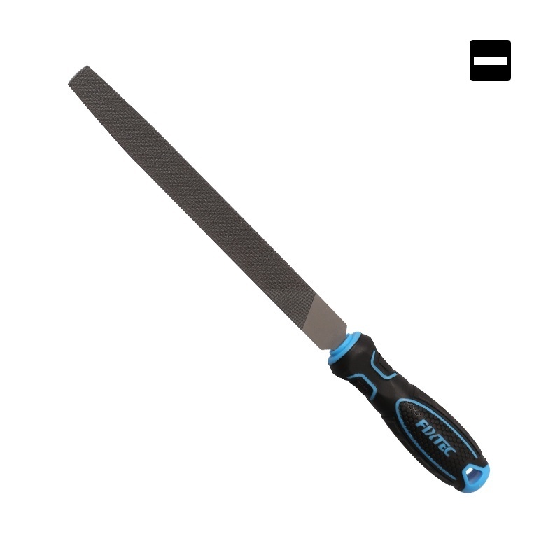 Lima Dreapta FIXTEC 200 mm din Otel Carbon, cu Maner Confortabil