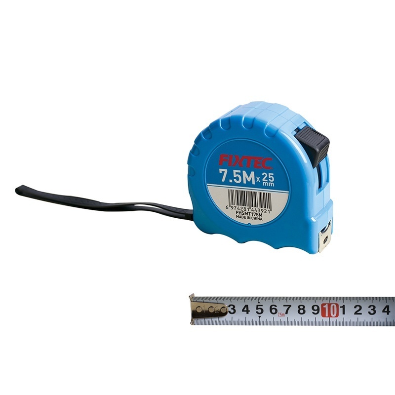 Ruleta FIXTEC 7.5 metri x 25 mm cu banda metalica si sistem autolock