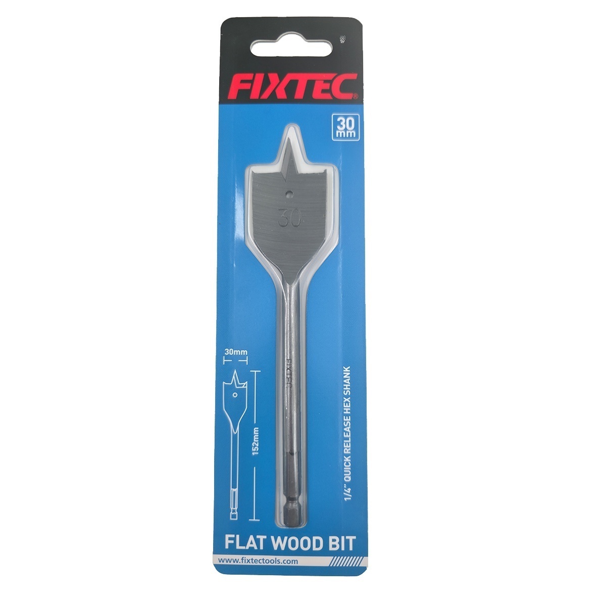 Burghiu paletar pentru lemn FIXTEC 30 mm x 152 mm