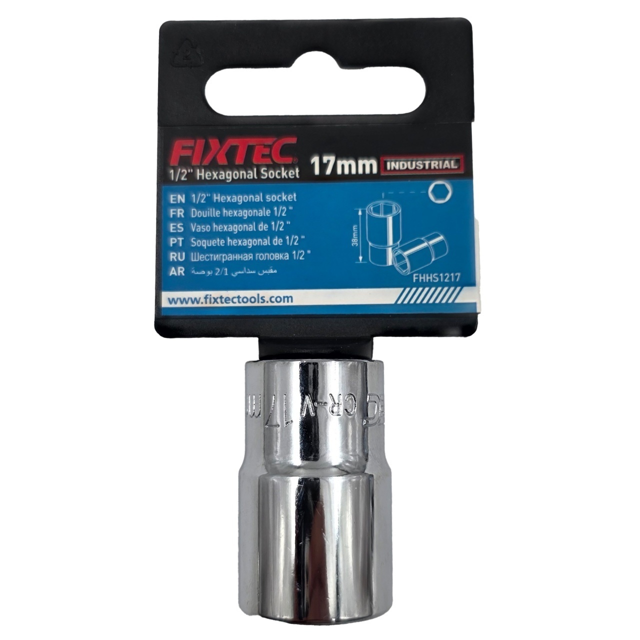 Cap tubular hexagonal 17 mm, FIXTEC, cu prindere 1/2
