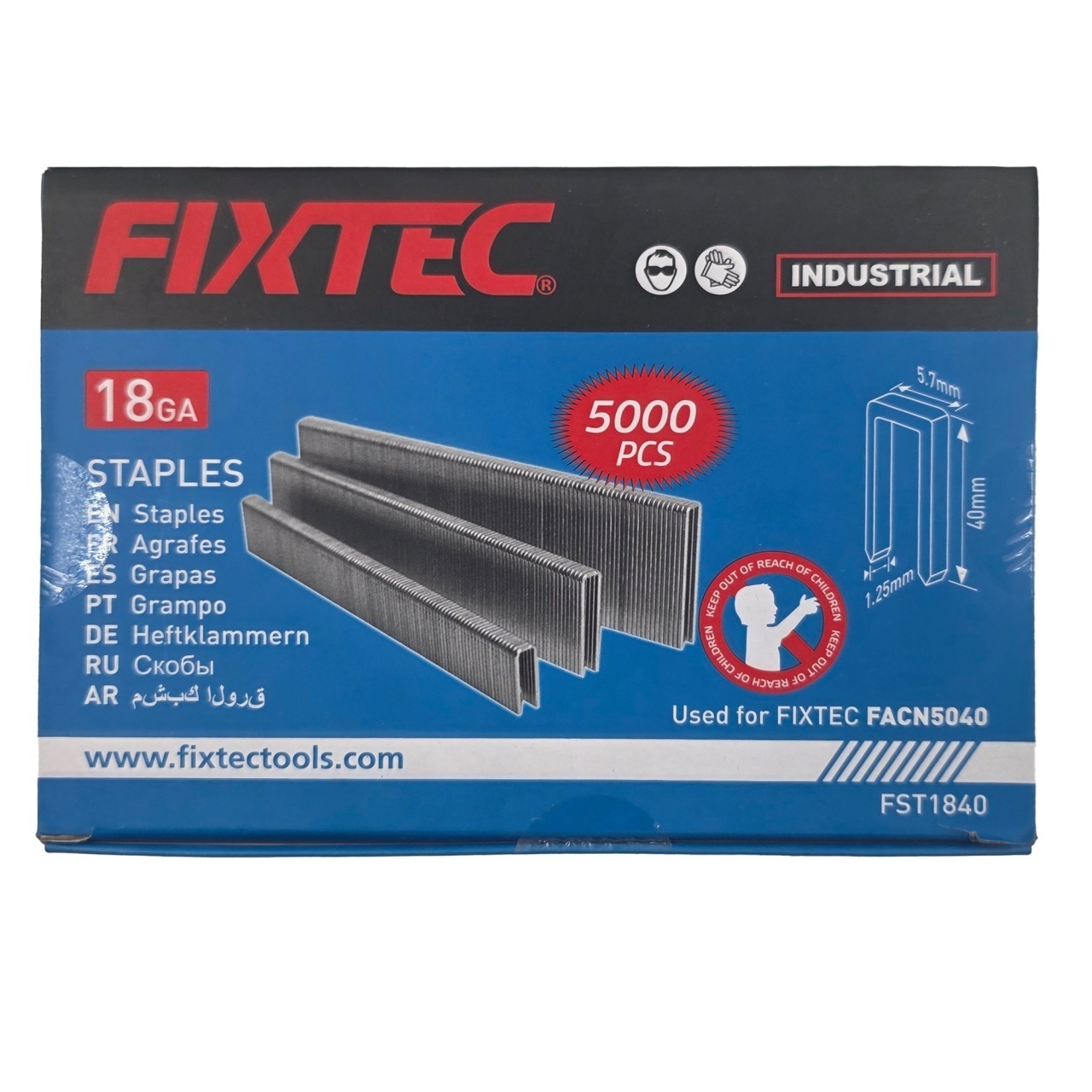 Capse Grapa FIXTEC GA‑18, 5.7×40 mm, set 5000 buc