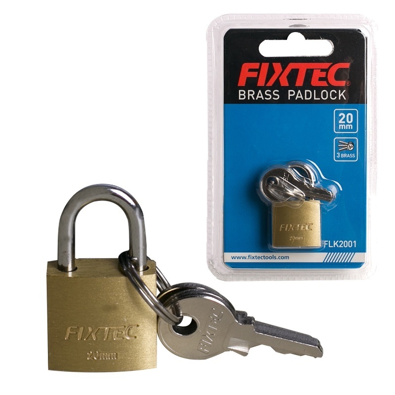 Lacat din alama FIXTEC 50mm cu 3 chei, ochet otel intarit - 1 | YEO