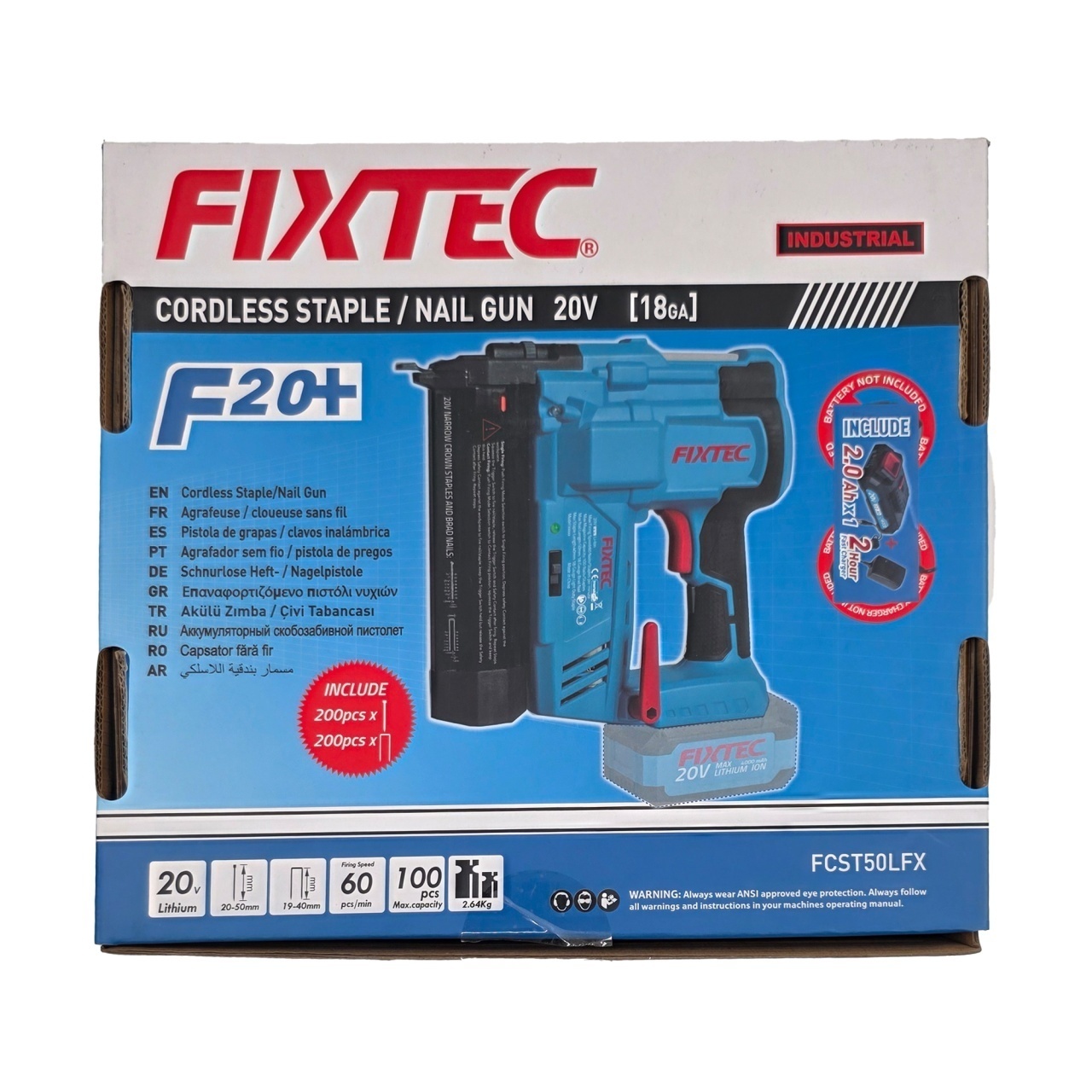 Pistol de Cuie si Capse FIXTEC 20V Li-Ion fara Fir 2 Inch - 2 | YEO