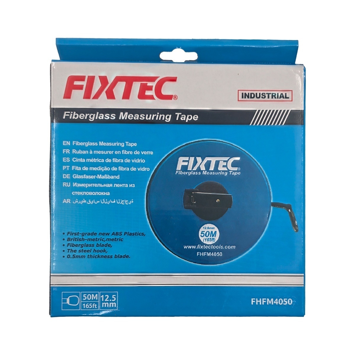 Ruleta masura 50m FIXTEC, sasiu ABS