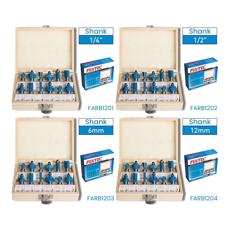 Set burghie pentru lemn FIXTEC 12 bucati, tija 12mm - 4 | YEO