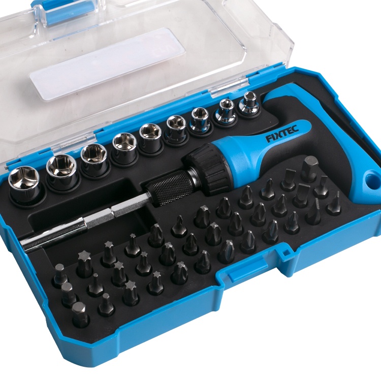 Set surubelnita cu clicket FIXTEC 47 piese