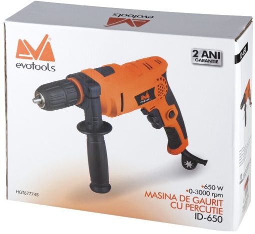 Masina de gaurit cu percutie ID 650, 3000 rpm, putere 650 W - Img 2