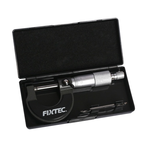 Micrometru exterior FIXTEC 0-25 mm, precizie 0.01 mm, din otel carbon - Img 4