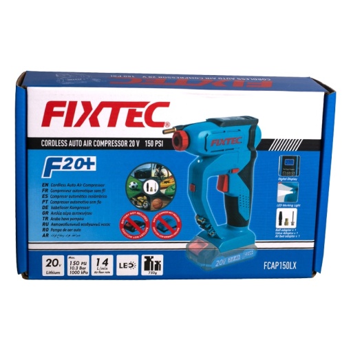 Pompa de aer FIXTEC 20 V fara baterie – 150 PSI cu ecran LCD - Img 6