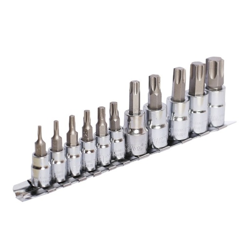 Set 11 piese capete Torx FIXTEC 1/4" si 3/8" din otel CR-V - Img 6