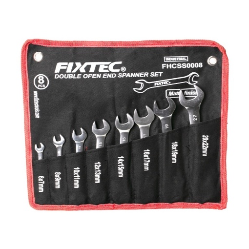 Set 8 chei fixe duble FIXTEC, CR-V, cu suport textil