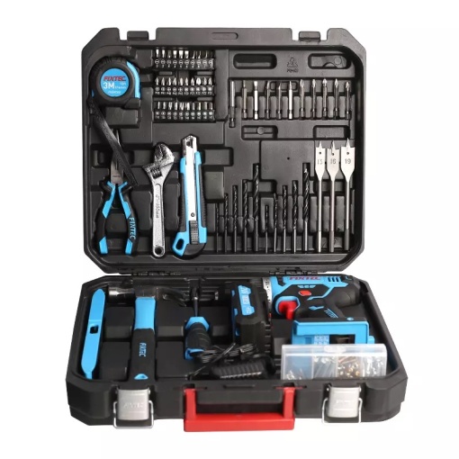 Kit masina de gaurit si insurubat FIXTEC cu acumulator, LED, blocare ax, set complet de scule - Img 4