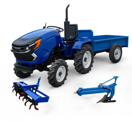 Pachet Tractor 22CP Diesel + Remorca + Plug + Freza - Img 2