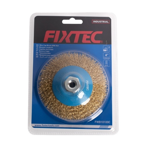 Perie Cupa FIXTEC 100 mm cu prindere M10x1.5 - Img 2