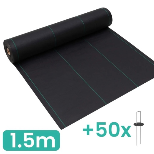 Pachet Agrotextil 1.5m x 100m + 50 Cuie Fixare – Protectie Buruieni si Organizare Gradina - Img 2