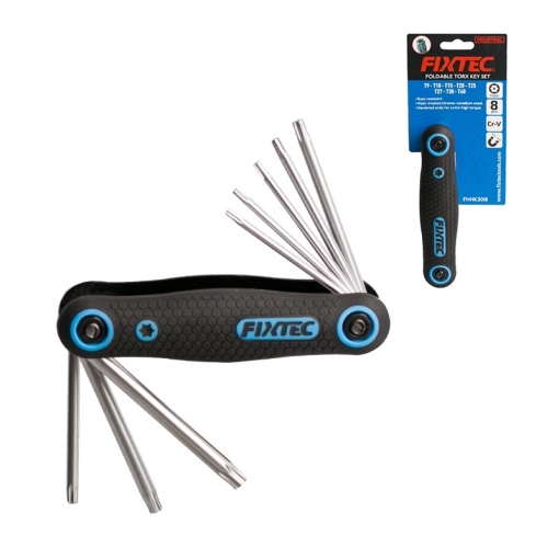 Set 8 chei Torx rabatabile FIXTEC T9‑T40 CR‑V
