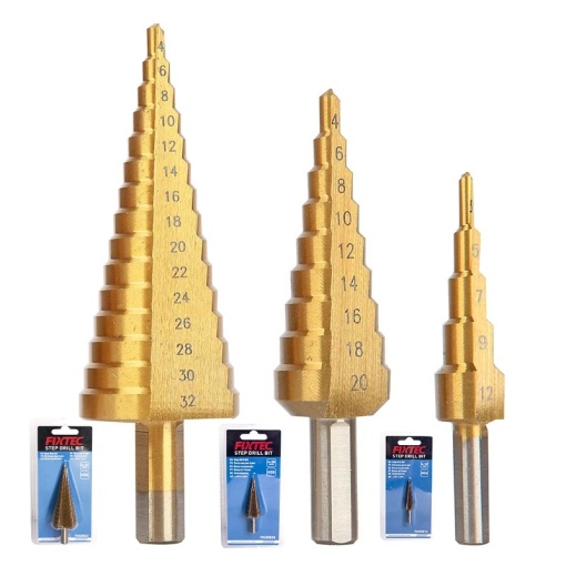 Burghiu gradual FIXTEC 4-12 mm HSS cu strat de titan - Img 3
