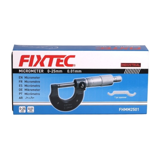 Micrometru exterior FIXTEC 0-25 mm, precizie 0.01 mm, din otel carbon - Img 5