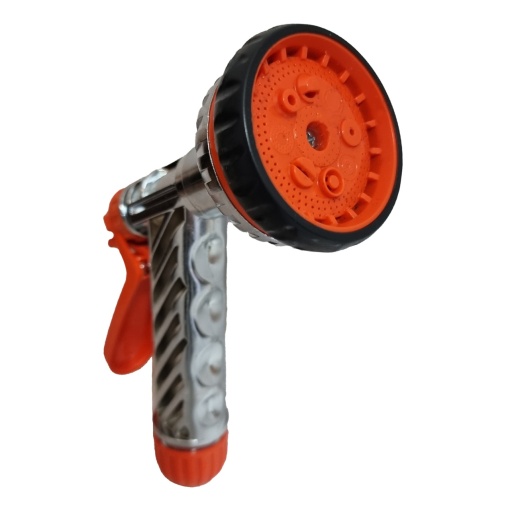 Pistol cromat pentru stropit, multifunctional, 6 functii, adaptor pentru furtun inclus - Img 2
