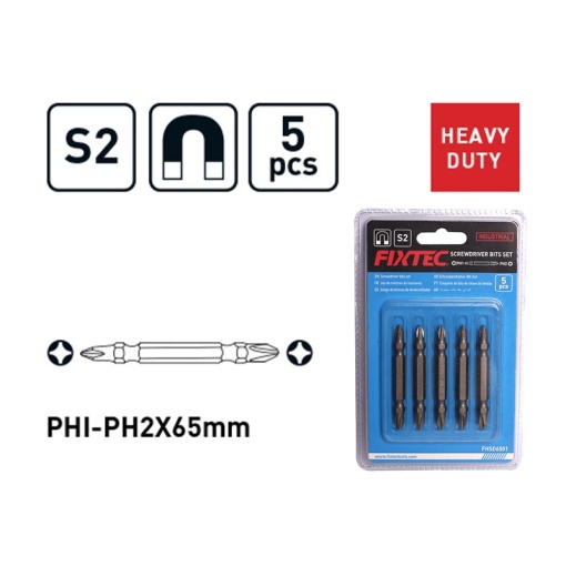 Set 5 Biti Phillips FIXTEC PH1 si PH2 65mm - Img 3