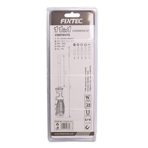 Set surubelnita multifunctionala 11 in 1 FIXTEC cu maner ergonomic - Img 2