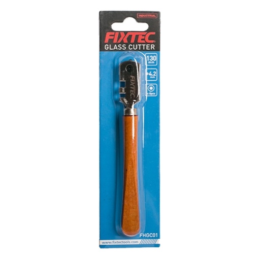 Taietor sticla FIXTEC tip creion cu 6 roti metalice si maner din lemn 130 mm - Img 2