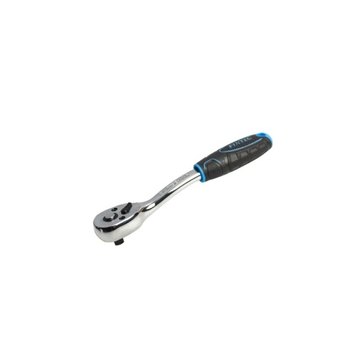 Cheie cu clichet FIXTEC 3/8" maner ergonomic curbat din CR-V - Img 3