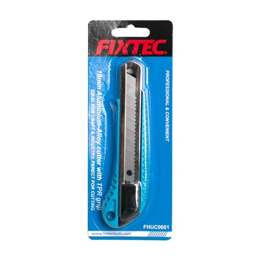 Cutter FIXTEC 18MM din Aluminiu cu Maner TPR si Lama Retractabila - Img 4