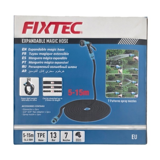 Furtun extensibil FIXTEC 5m din TPE, cu pistol 8 tipuri de jet - Img 4