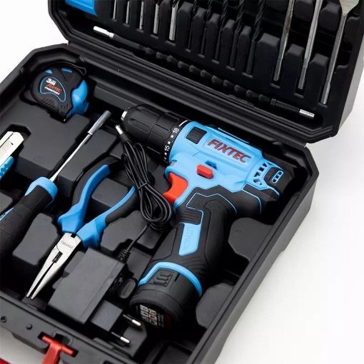 Kit masina de gaurit si insurubat FIXTEC, 60 piese, 12V cu acumulator Li-ion 1500mAh - Img 6