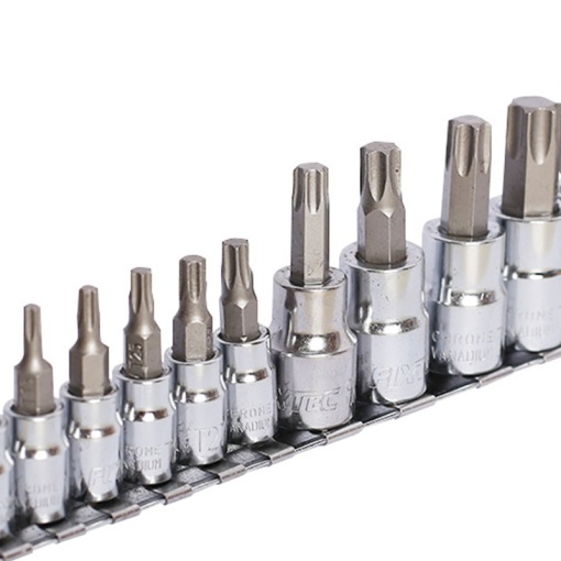 Set 11 piese capete Torx FIXTEC 1/4" si 3/8" din otel CR-V - Img 4