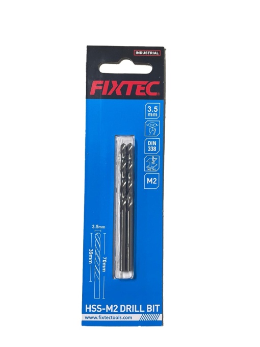 Set 2 Burghie pentru Metal HSS-M2 FIXTEC 3.5 mm – FDBM02035