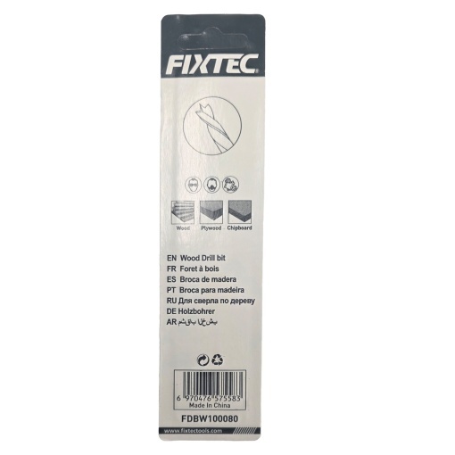 Burghiu pentru lemn tip spiral FIXTEC 8 mm x 117 mm - Img 2