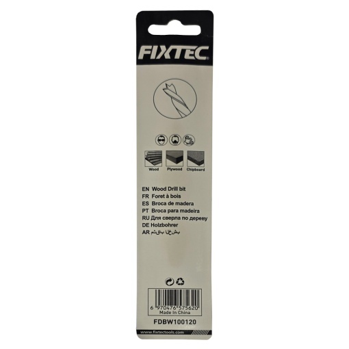 Burghiu elicoidal pentru lemn FIXTEC 12 mm x 151 mm - Img 2