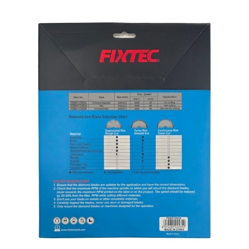 Disc diamantat pentru taiere FIXTEC 230x22.2mm, segment 7mm - Img 2